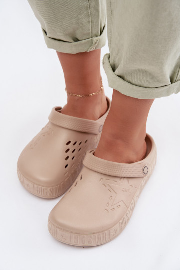 Šlepetės Klumpės Moteriškas Lengvos šlepetės Big Star TT274A083 smėlio spalvos