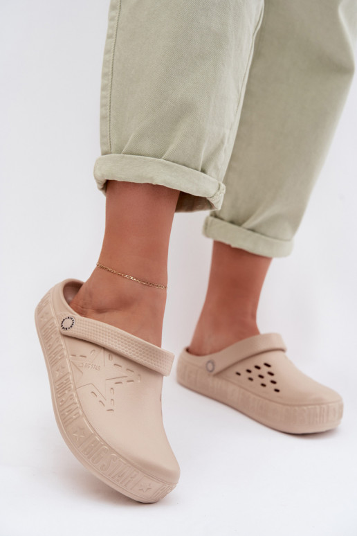 Šlepetės Klumpės Moteriškas Lengvos šlepetės Big Star TT274A083 smėlio spalvos