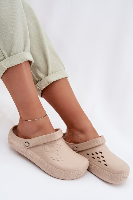 Šlepetės Klumpės Moteriškas Lengvos šlepetės Big Star TT274A083 smėlio spalvos