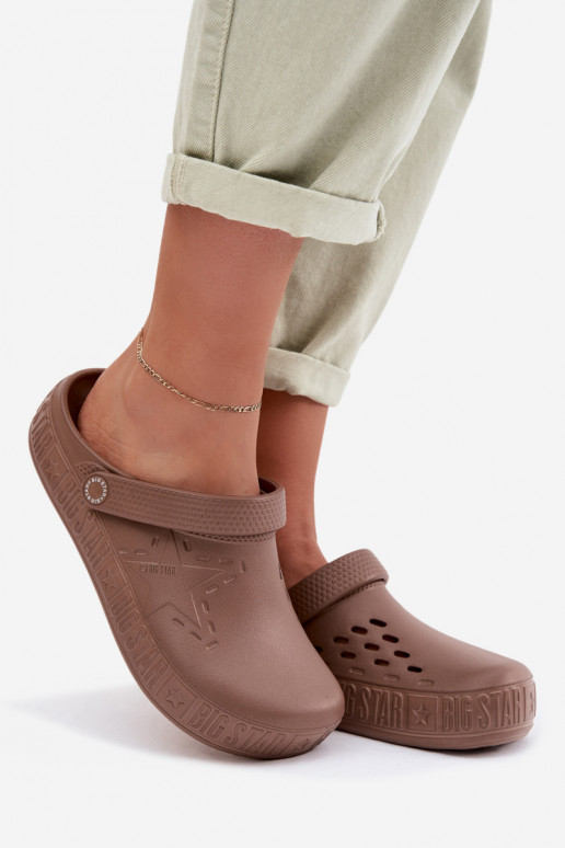Šlepetės Klumpės Moteriškas Lengvos šlepetės Big Star TT274A085 rudos spalvos