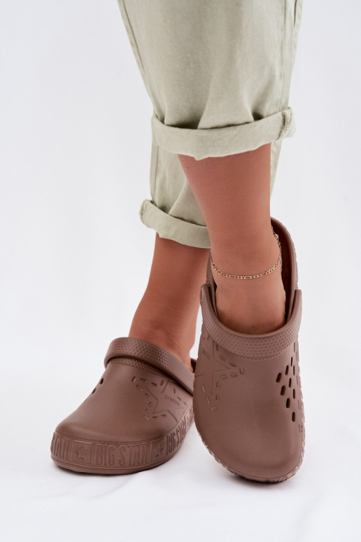 Šlepetės Klumpės Moteriškas Lengvos šlepetės Big Star TT274A085 rudos spalvos