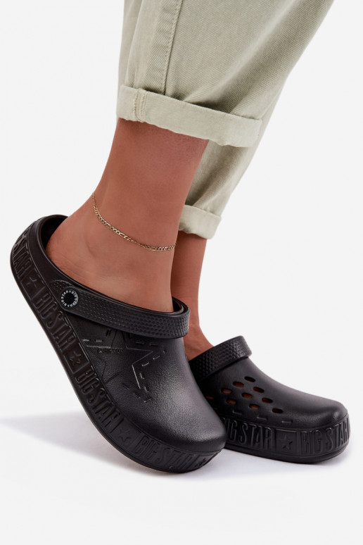 Šlepetės Klumpės Moteriškas Lengvos šlepetės Big Star TT274A084 juodos spalvos