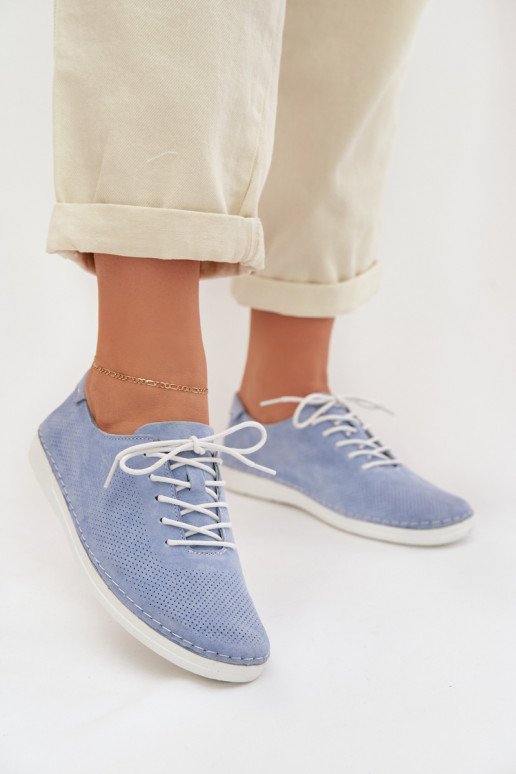 batai MoteriškassuĮjungtaturalnego iš zomšosu S.Barski LR61-7080 mėlynos spalvos