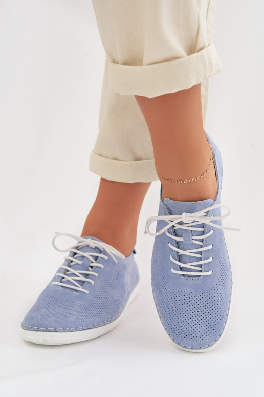 batai MoteriškassuĮjungtaturalnego iš zomšosu S.Barski LR61-7080 mėlynos spalvos