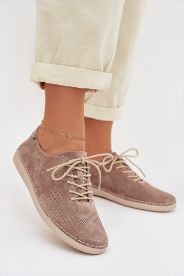 batai MoteriškassuĮjungtaturalnego iš zomšosu S.Barski LR61-7080 smėlio spalvos 2