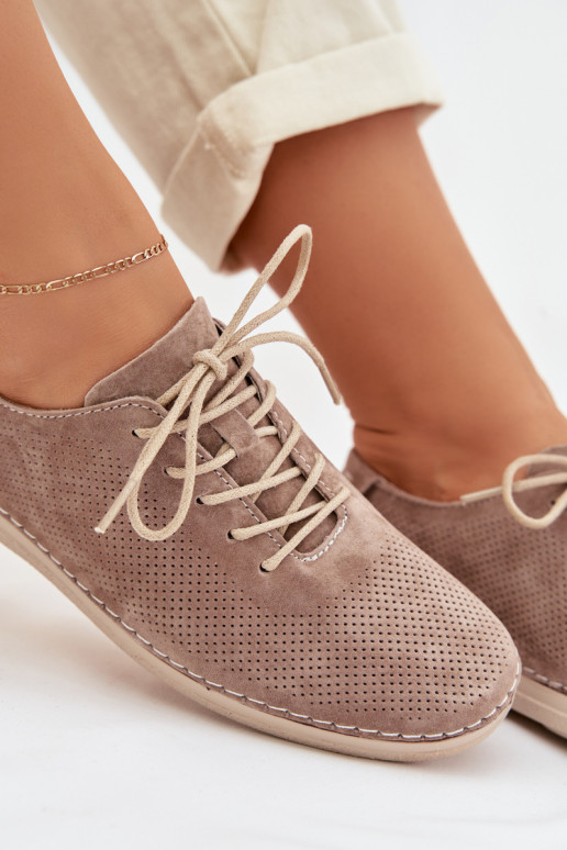 batai MoteriškassuĮjungtaturalnego iš zomšosu S.Barski LR61-7080 smėlio spalvos