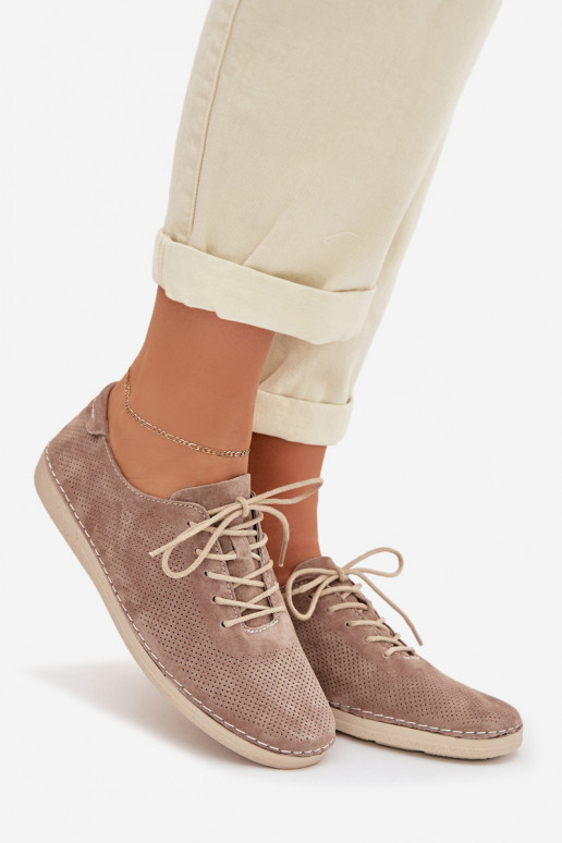 batai MoteriškassuĮjungtaturalnego iš zomšosu S.Barski LR61-7080 smėlio spalvos