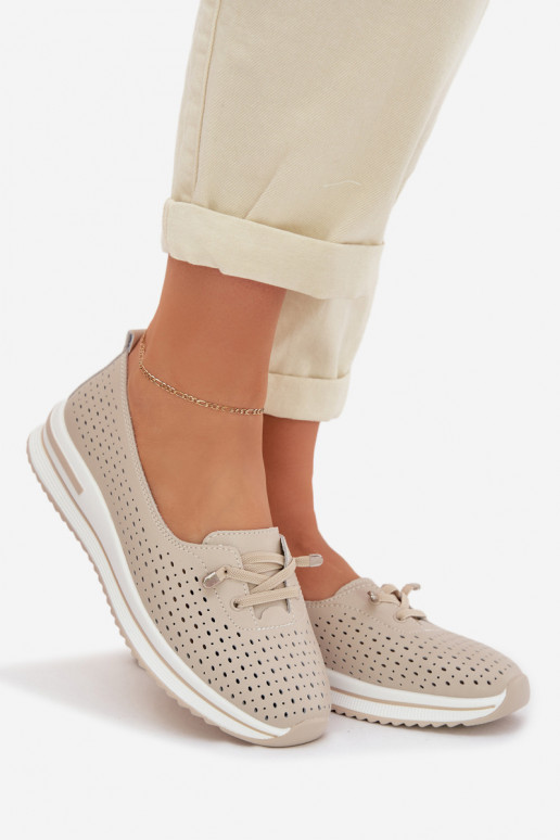 Oda su aužūro elementais batai Moteriškas S.Barski LR61-7044 smėlio spalvos