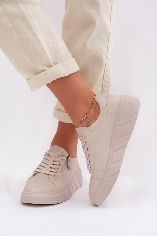 Oda batai Moteriškas su užtrauktukais smėlio spalvos Althea