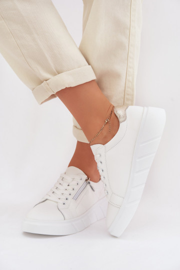 Oda batai Moteriškas su užtrauktukais baltos spalvos Althea