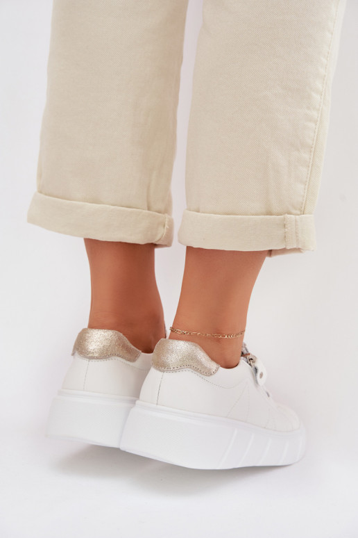 Oda batai Moteriškas su užtrauktukais baltos spalvos Althea