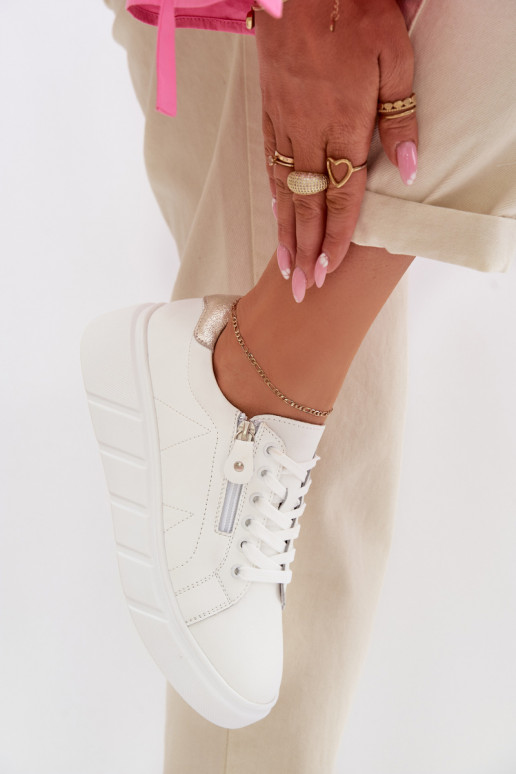 Oda batai Moteriškas su užtrauktukais baltos spalvos Althea