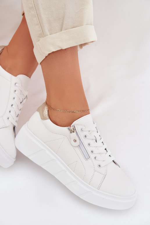 Oda batai Moteriškas su užtrauktukais baltos spalvos Althea