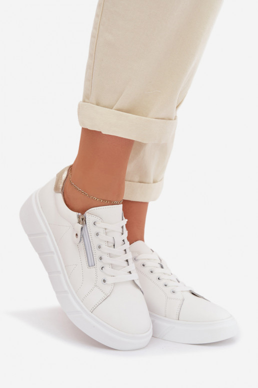 Oda batai Moteriškas su užtrauktukais baltos spalvos Althea