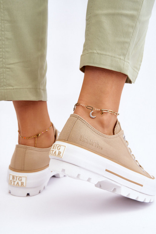  laisvalaikio batai su platforma Big Star LL274154 smėlio spalvos