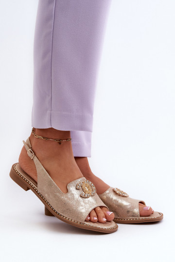Moteriškos basutės su ornamentais S.Barski KV27-049 aukso spalvos 2