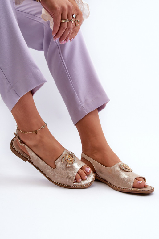 Moteriškos basutės su ornamentais S.Barski KV27-049 aukso spalvos