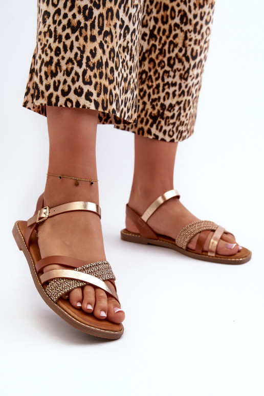 Moteriškos basutės iš eko odos Sergio Leone SK085H rudos spalvos