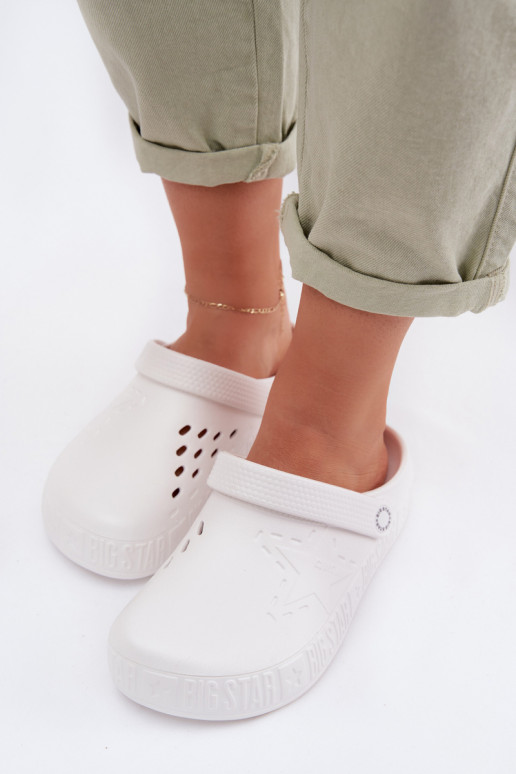 Šlepetės Klumpės Moteriškas Lengvos šlepetės Big Star TT274A081 baltos spalvos