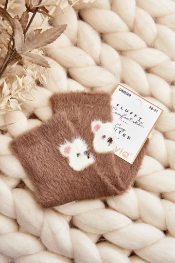 su kailiuku Skarpety Vaikiški Su Meškiuku rudos spalvos 2