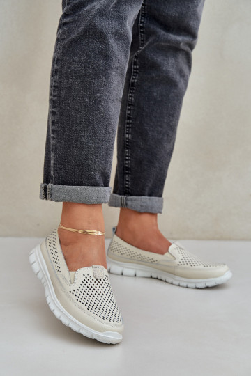  Oda su aužūro elementais Moteriški mokasinai platformoje smėlio spalvos Tanelora 2