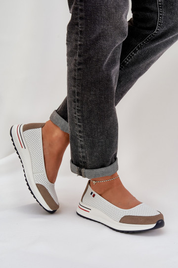 Balerinos Ant platformos baltos spalvos Nelviera