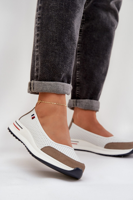 Balerinos Ant platformos baltos spalvos Nelviera