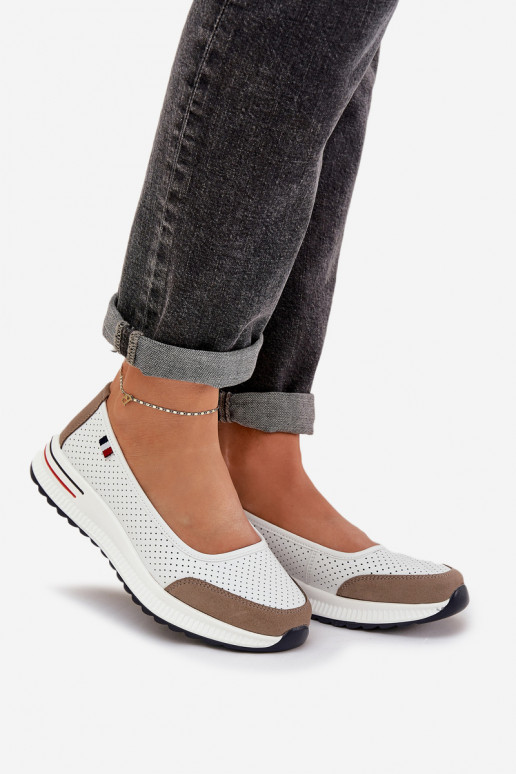 Balerinos Ant platformos baltos spalvos Nelviera