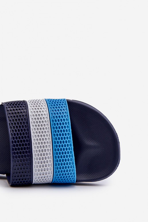 Klasikinio modelio Šlepetės Vyriški su juostelėmis tamsiai mėlynos spalvos Sylri