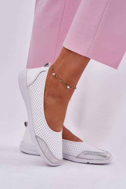 Oda Moteriškas Ažūrinės balerinos baltos spalvos Lucy