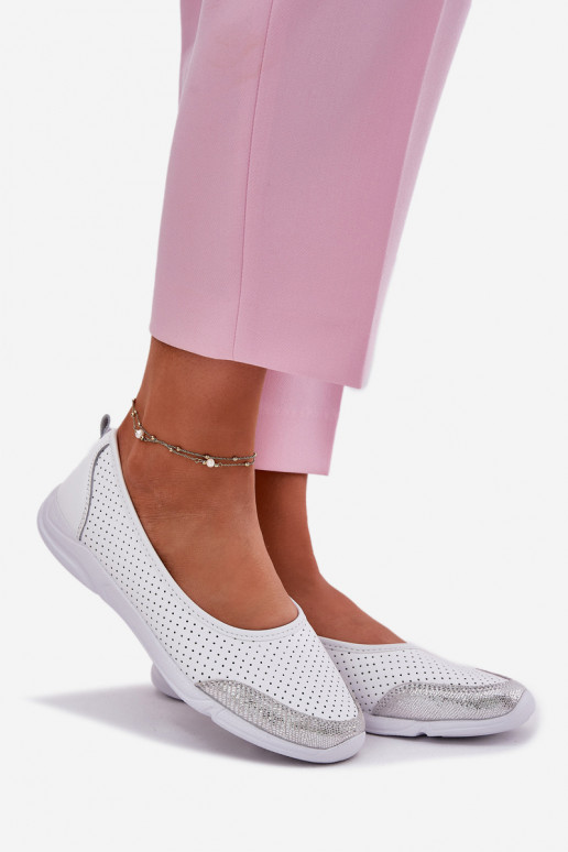 Oda Moteriškas Ažūrinės balerinos baltos spalvos Lucy