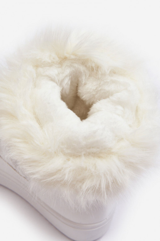 Moteriškas sniego batai su raišteliais baltos spalvos Santero - baltos spalvos