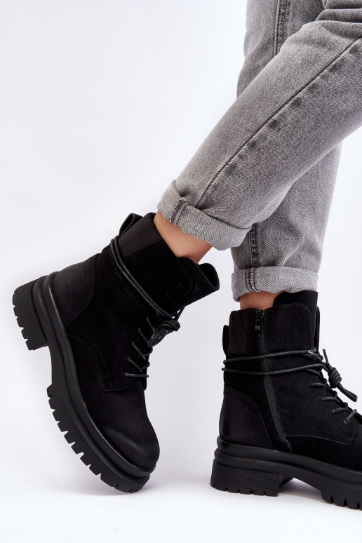 Moteriški aulinukai Ant storo pado juodos spalvos Įjungtarelona