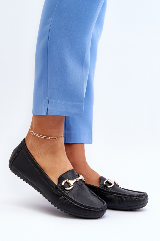 Moteriškas Klasikinio modelio Mokasinai Eko Oda juodos spalvos Demese