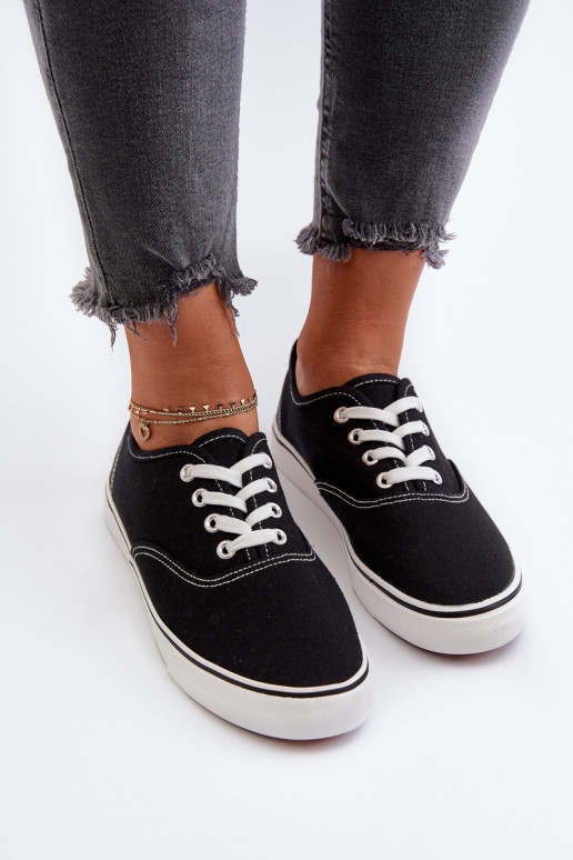 Sportbačiai Klasikinio modelio sportbačiai juodos spalvos Olvali