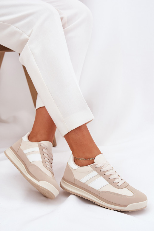 sportiniai bateliai Sneakers modelio batai Moteriškas su leopardo kailio raštais smėlio spalvos Galabis