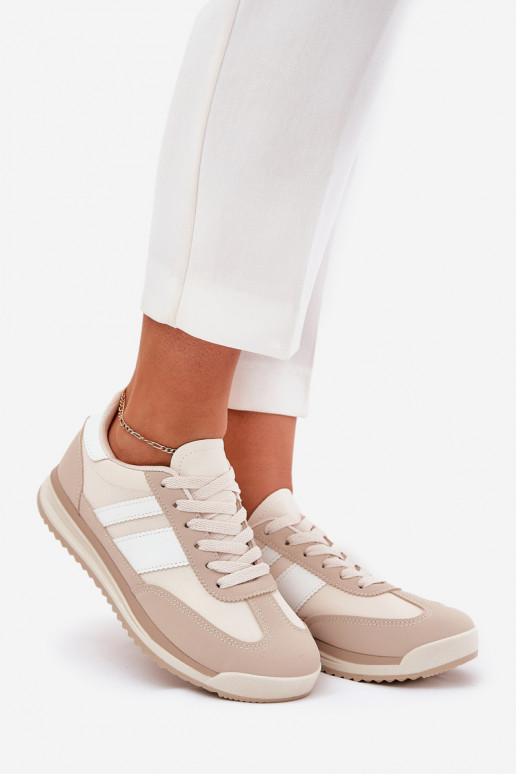 sportiniai bateliai Sneakers modelio batai Moteriškas su leopardo kailio raštais smėlio spalvos Galabis