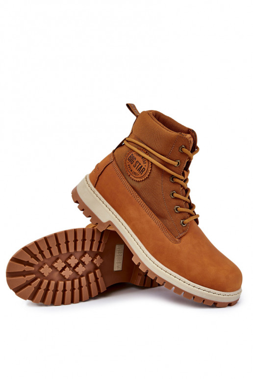 vyrams Aulinukai batai Memory Foam Big Star KK174203 rudos spalvos