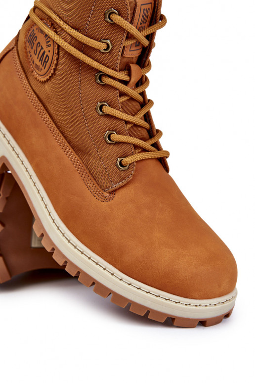 vyrams Aulinukai batai Memory Foam Big Star KK174203 rudos spalvos