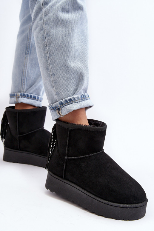 Moteriškas sniego batai su platforma su kutais juodos spalvos Lirico