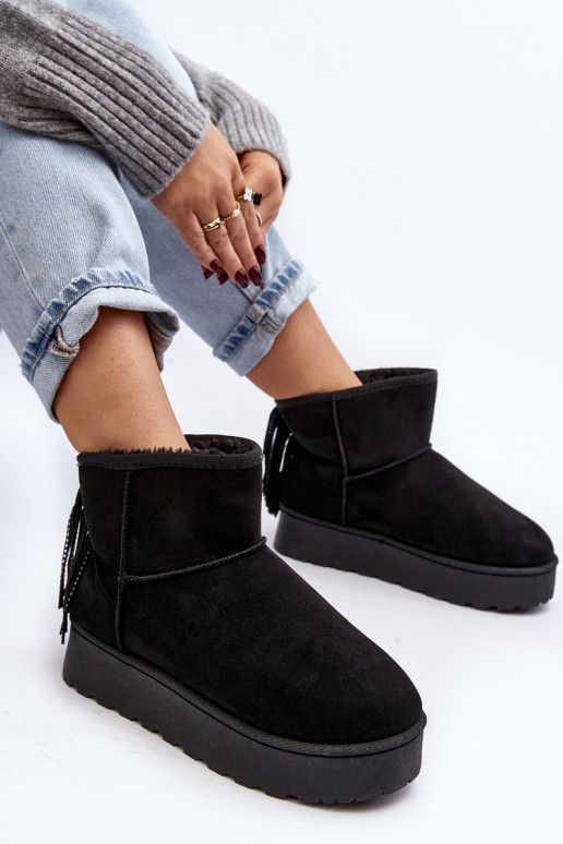 Moteriškas sniego batai su platforma su kutais juodos spalvos Lirico