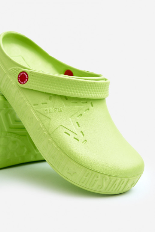 vyrams Lengvos šlepetės Klumpės Big Star II175005 žalios spalvos