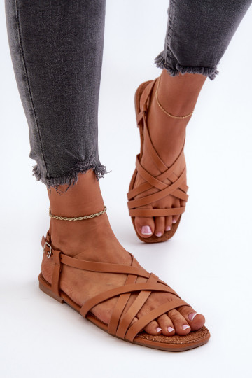 Lygiapadės basutės moterims Big Star NN274013 rudos spalvos