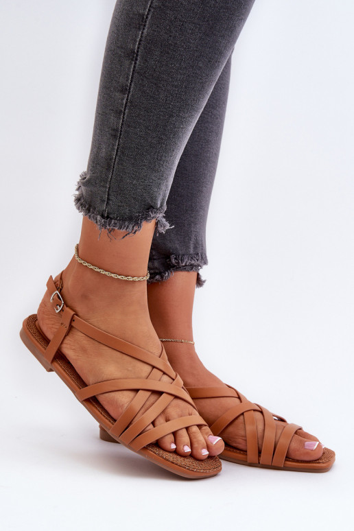 Lygiapadės basutės moterims Big Star NN274013 rudos spalvos