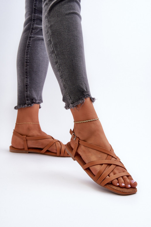 Lygiapadės basutės moterims Big Star NN274013 rudos spalvos