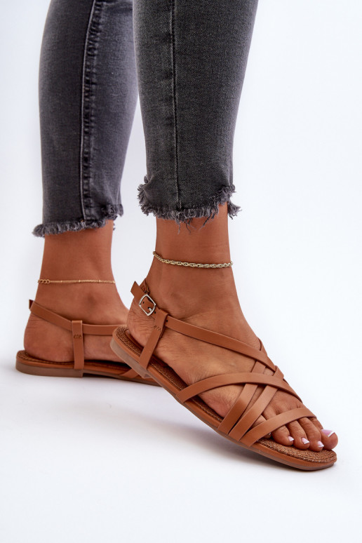 Lygiapadės basutės moterims Big Star NN274013 rudos spalvos