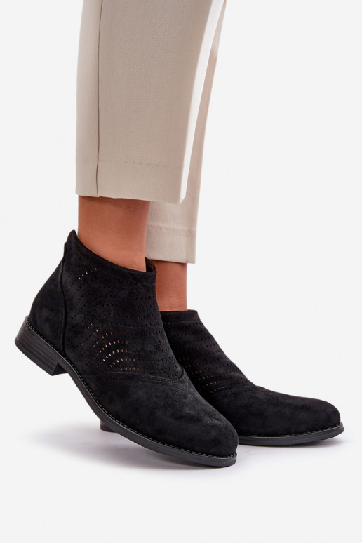 Moteriški aulinukai su plačiais kulniukais su aužūro elementais juodos spalvos S.Barski HY42-076