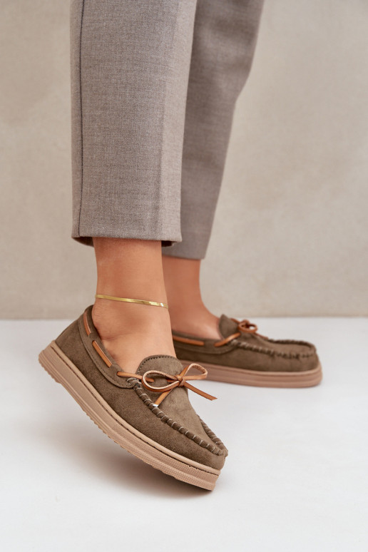 moteriški mokasinai Ant plokščio pado chaki spalvos Timannie