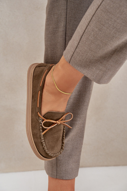 moteriški mokasinai Ant plokščio pado chaki spalvos Timannie