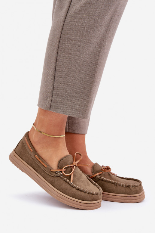 moteriški mokasinai Ant plokščio pado chaki spalvos Timannie